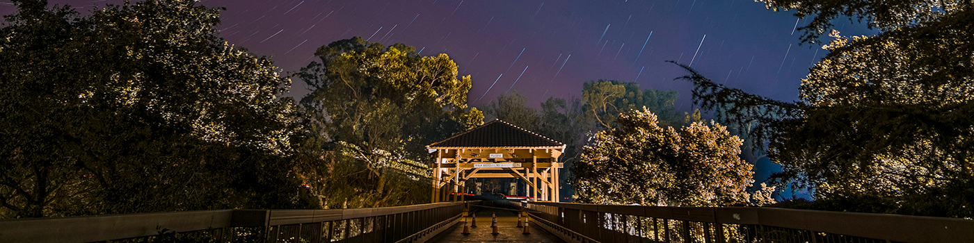 Night sky over Loma Alta bridge